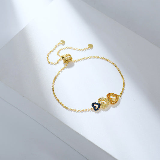 Three-color Heart Temperament Forest Love Design Bracelet