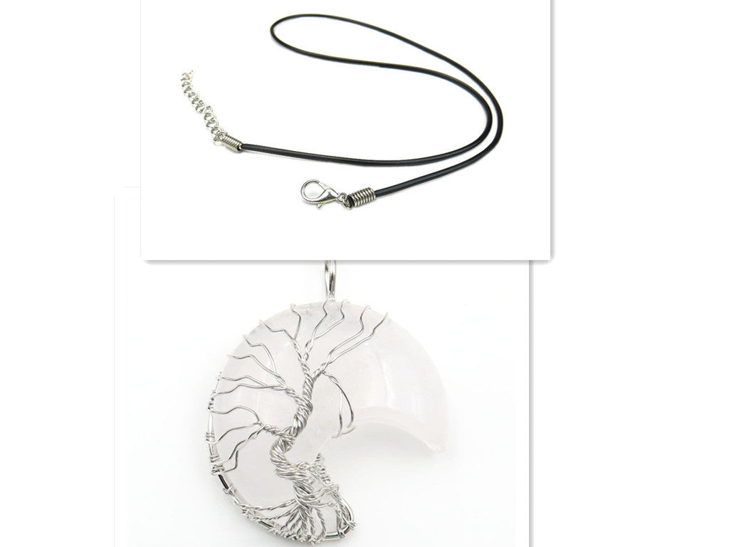 Handmade Necklace Jewelry Moon Natural Crystal Stone