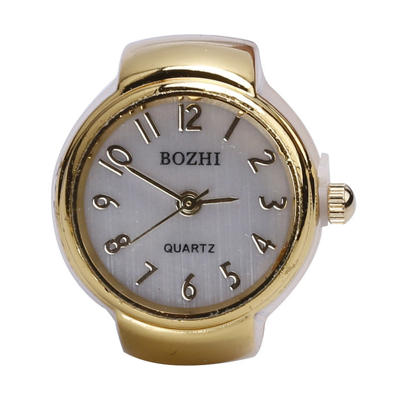 Gold Weißer Hintergrund Digital Fashion Disc Ring Uhr