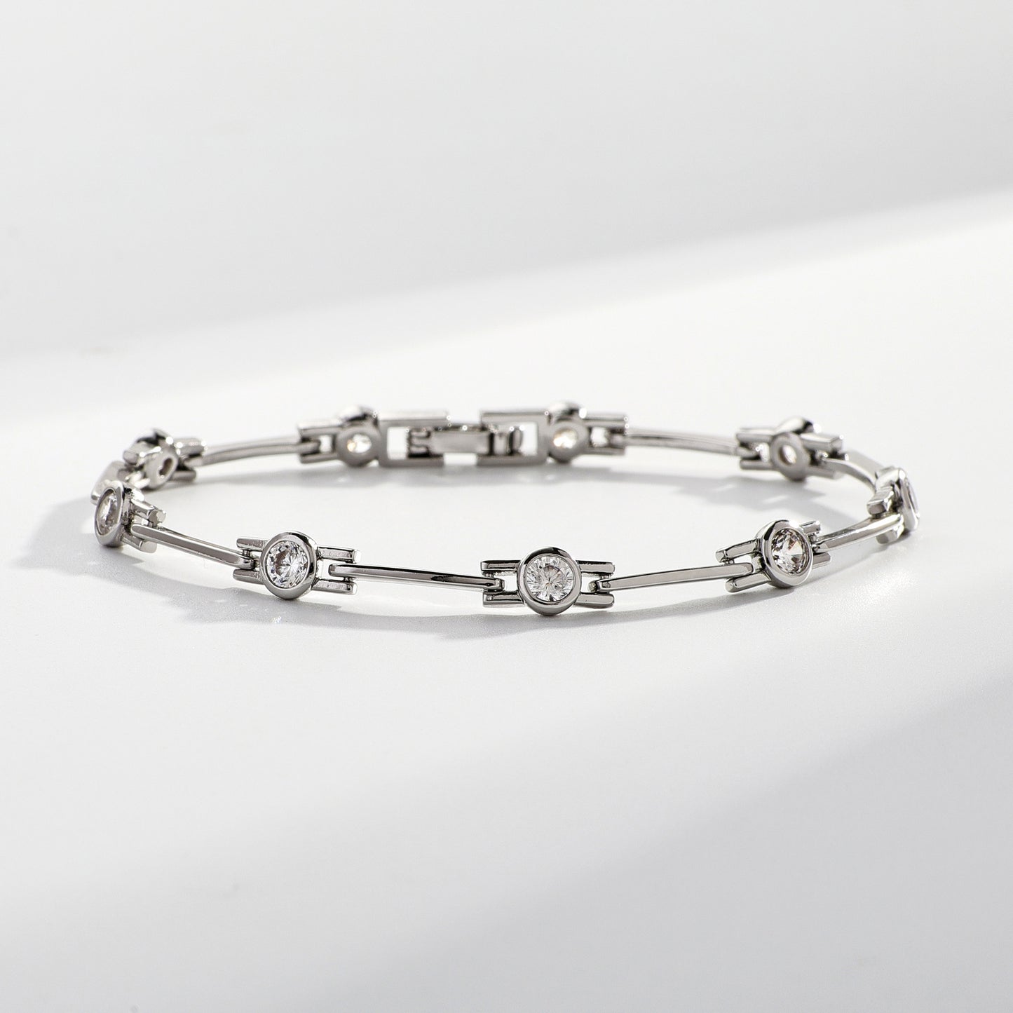 14K Real Gold Inlaid Zirconium Simple Women's Bracelet