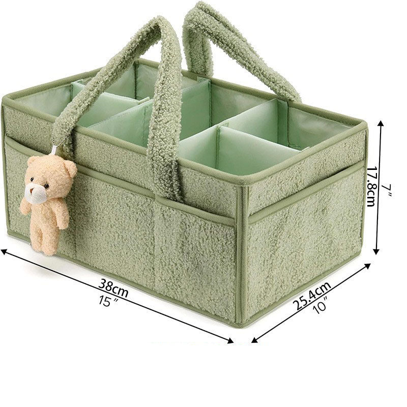Diaper Caddy Organizer For Changing Table, Storage Basket For Wipes Etc