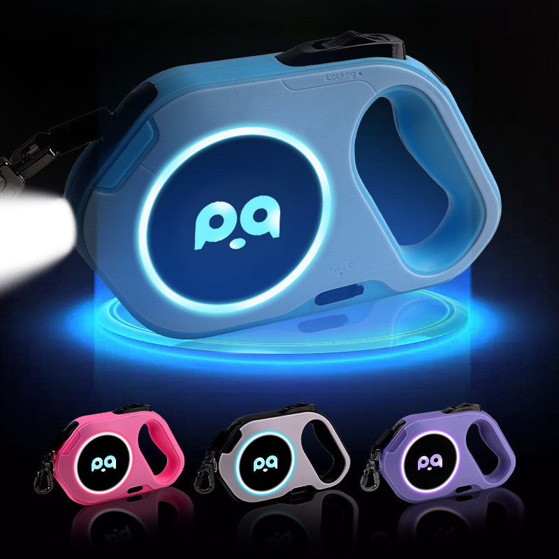 New Automatic Retractable Dog with Leash LED Light