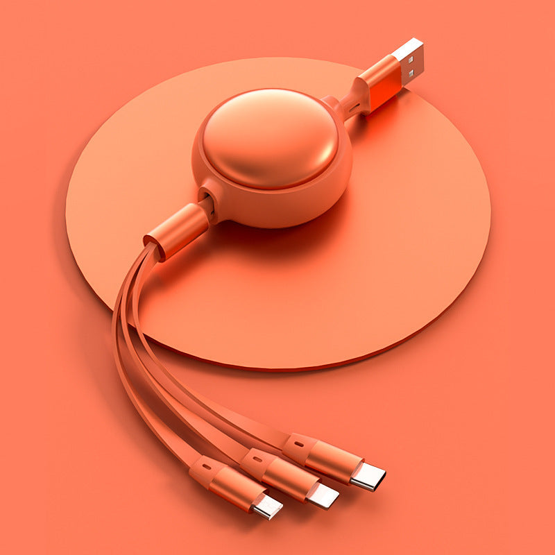 3 in 1 USBケーブル マイクロUSBタイプCケーブル 3 in 1 2.4A 引き込み式USB C充電ケーブル