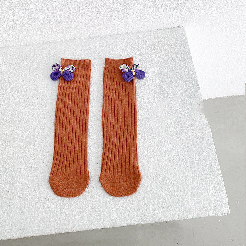 Bowknot Girls Straight Socks