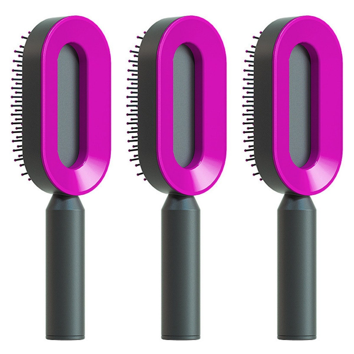女性用セルフクリーニングヘアブラシ ワンキークリーニング