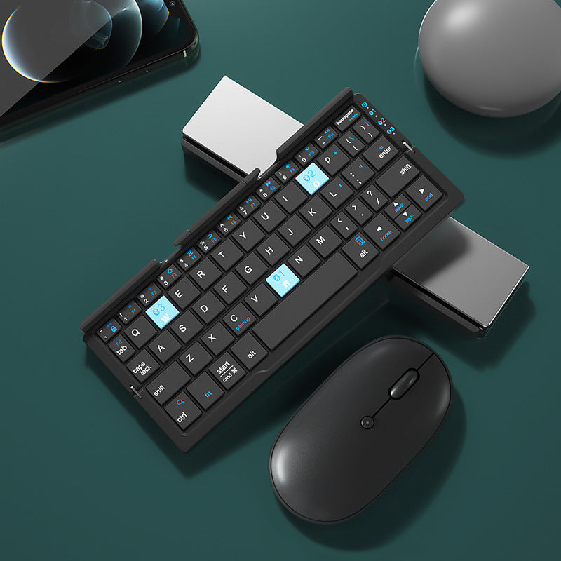 Mini Folding Bluetooth Keyboard Wireless Support3 Devices With Stand Keyboard For Phone Tablet