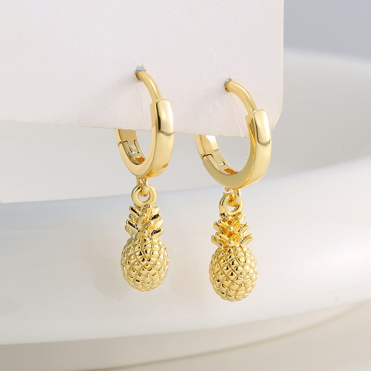 Copper Plating 18K Gold Cute Pineapple Earrings
