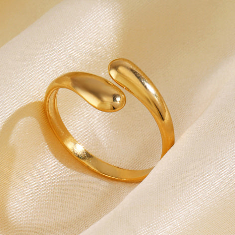 Classic Retro INS Style Stainless Steel Hollow Irregular Ring