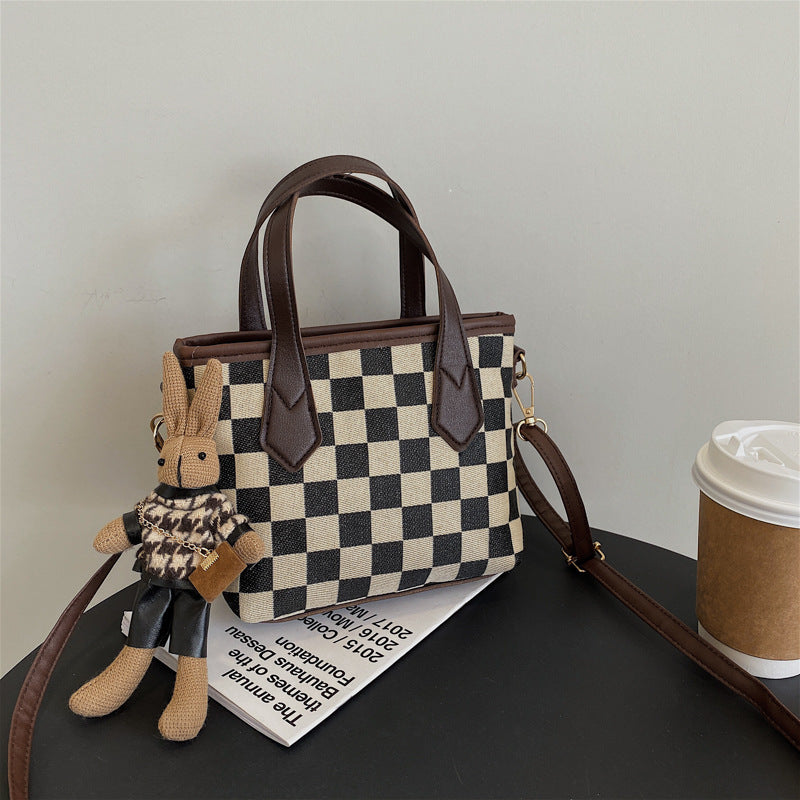 Mode Hahnentritt-Schultertaschen Tragbare Schachbrett-Handtaschen Allgleiches Umhängetasche Damen Totes