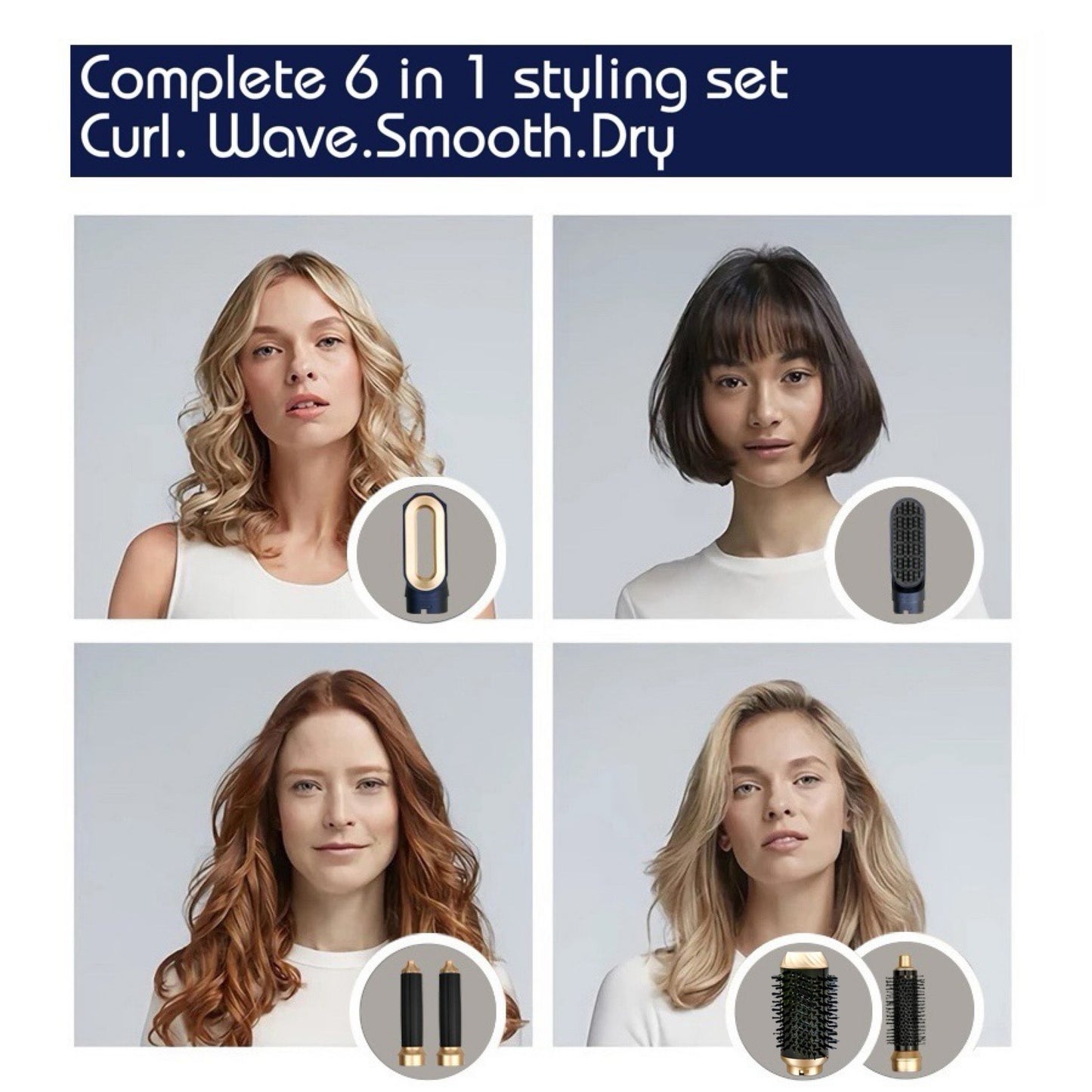 High-speed Five-in-one Hair Curler Hot Air Comb Multi-function Hair Dryer