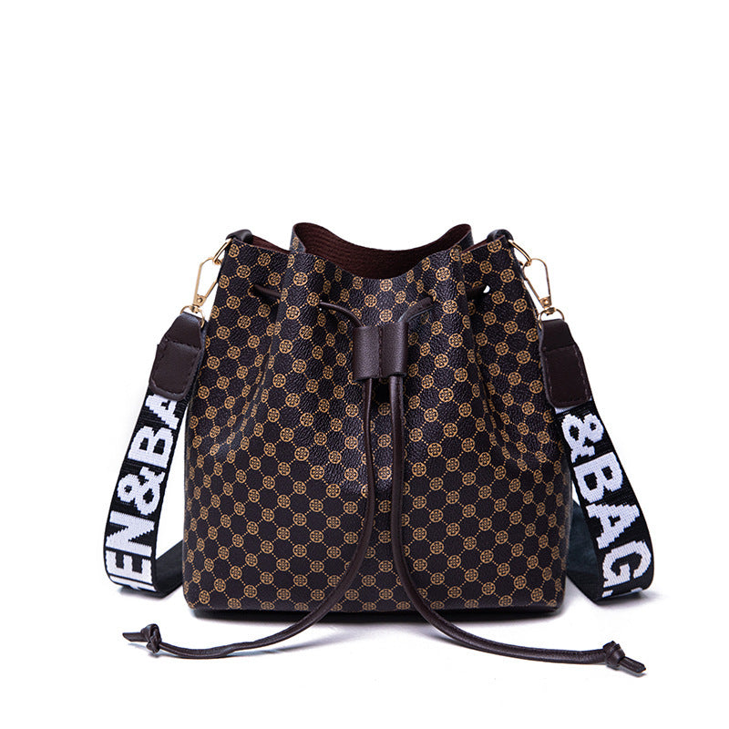 Multi Layer Soft Leather Women's Fashion Simple Shoulder Bucket Bag