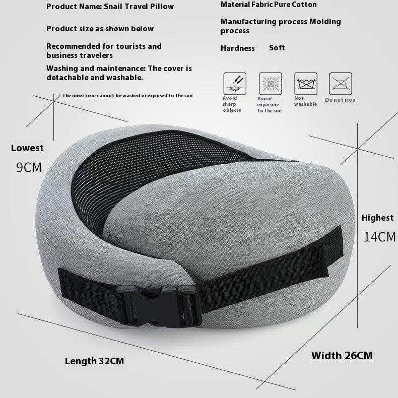 Soft Memory Foam Travel Neck Pillow U Shape Adjustable Support Comfortably Sleeping