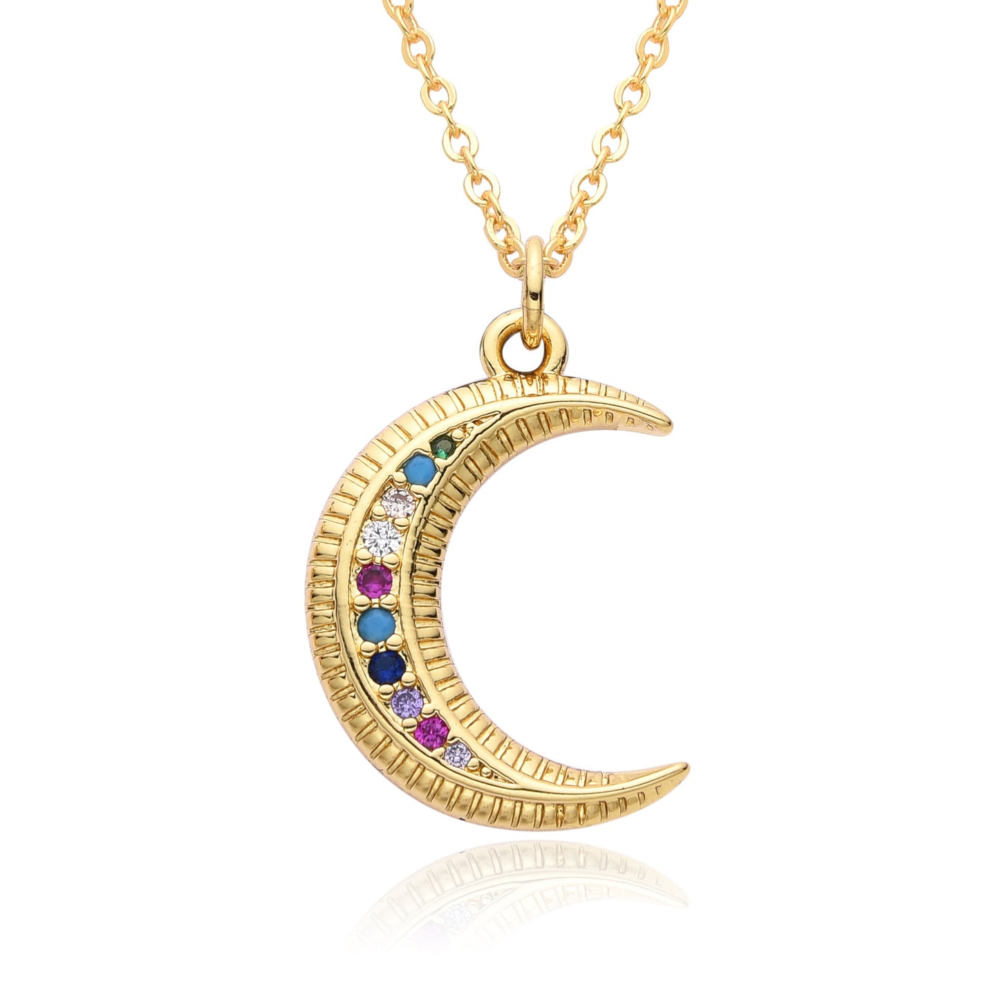 Micro-inlaid Moon Full Diamond Necklace