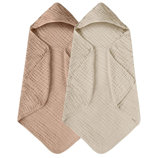 Hooded Baby Towels For Newborn Muslin Cotton