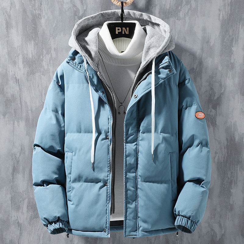Modische, winddichte, verdickte Kapuzenjacke aus Baumwolle mit fester Freizeitsportjacke