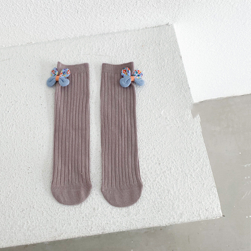 Bowknot Girls Straight Socks