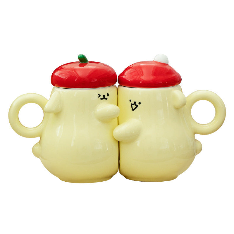 Couple Keepmoving 1991 Ceramic Cute Funny Mugs Set