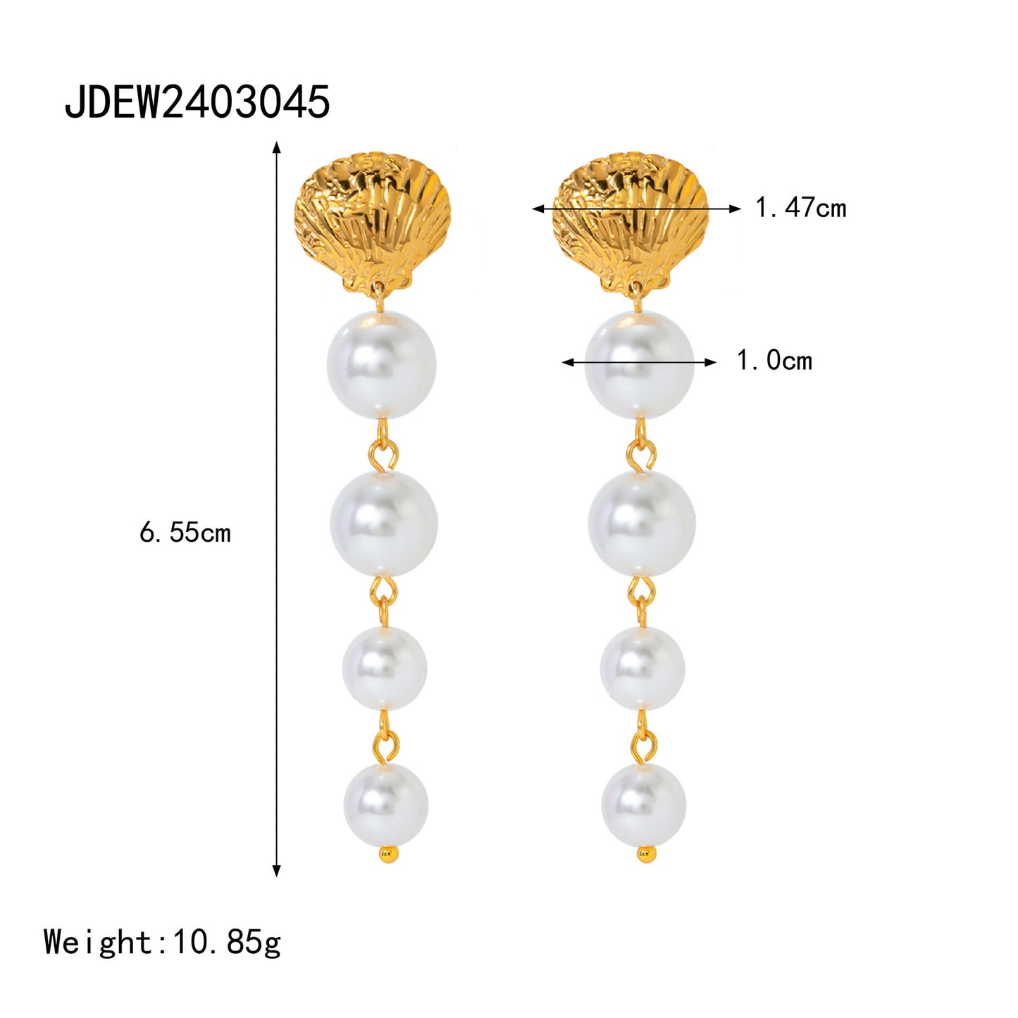 High-grade Ins Titanium Steel Earrings 18K Gold Plated