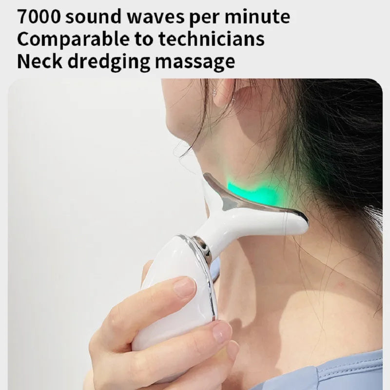 Neck Face Beauty Device Colorful LED Photon Therapy Skin Tighten Reduce Double Chin
