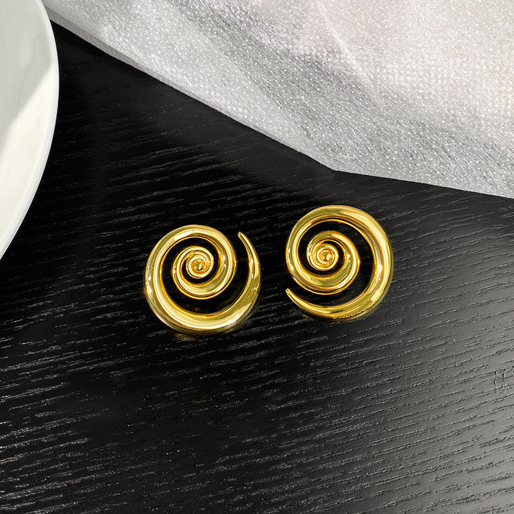 Geometrische Rotation 18K Gold Ohrringe