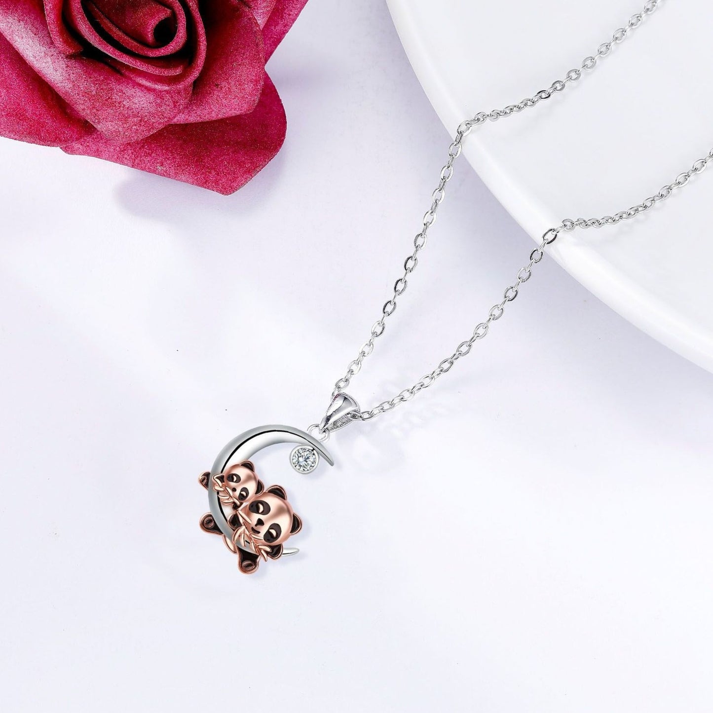 Moon Panda Clavicle Chain Cute National Treasure Necklace