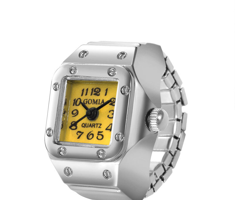 Rivet Peach Heart Retro Octagonal Ring Watch