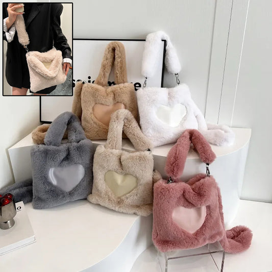 Women Fluffy Shoulder Bag Top-handle Bag