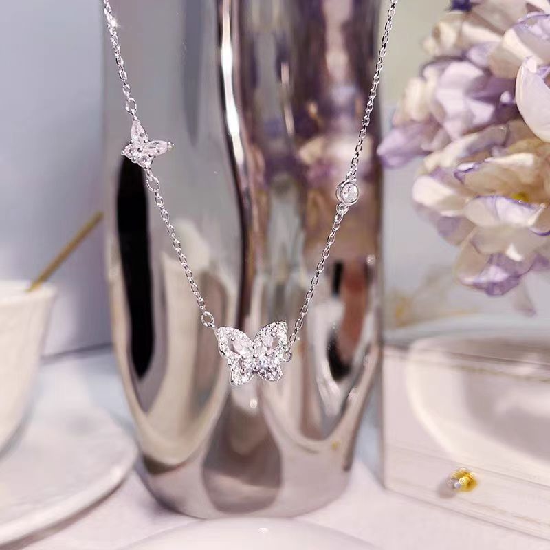 S925スターリングシルバー バタフライネックレス(女性用)