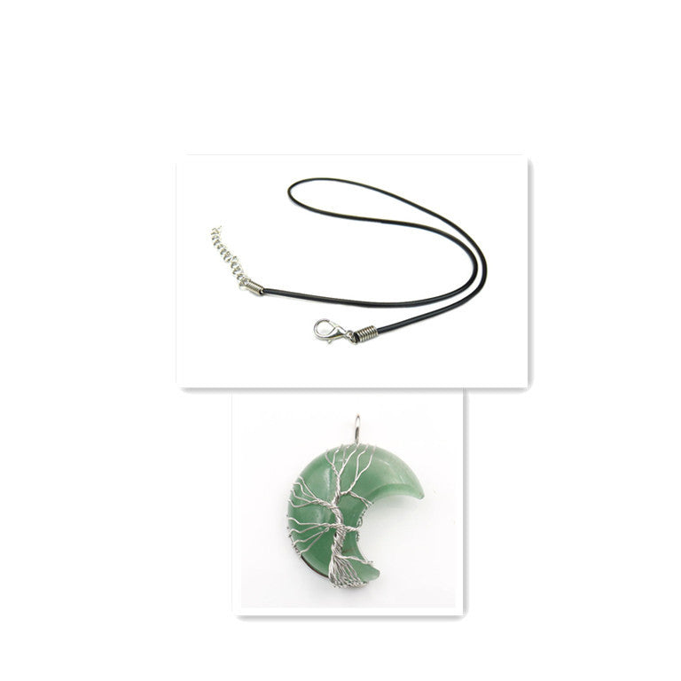 Handmade Necklace Jewelry Moon Natural Crystal Stone