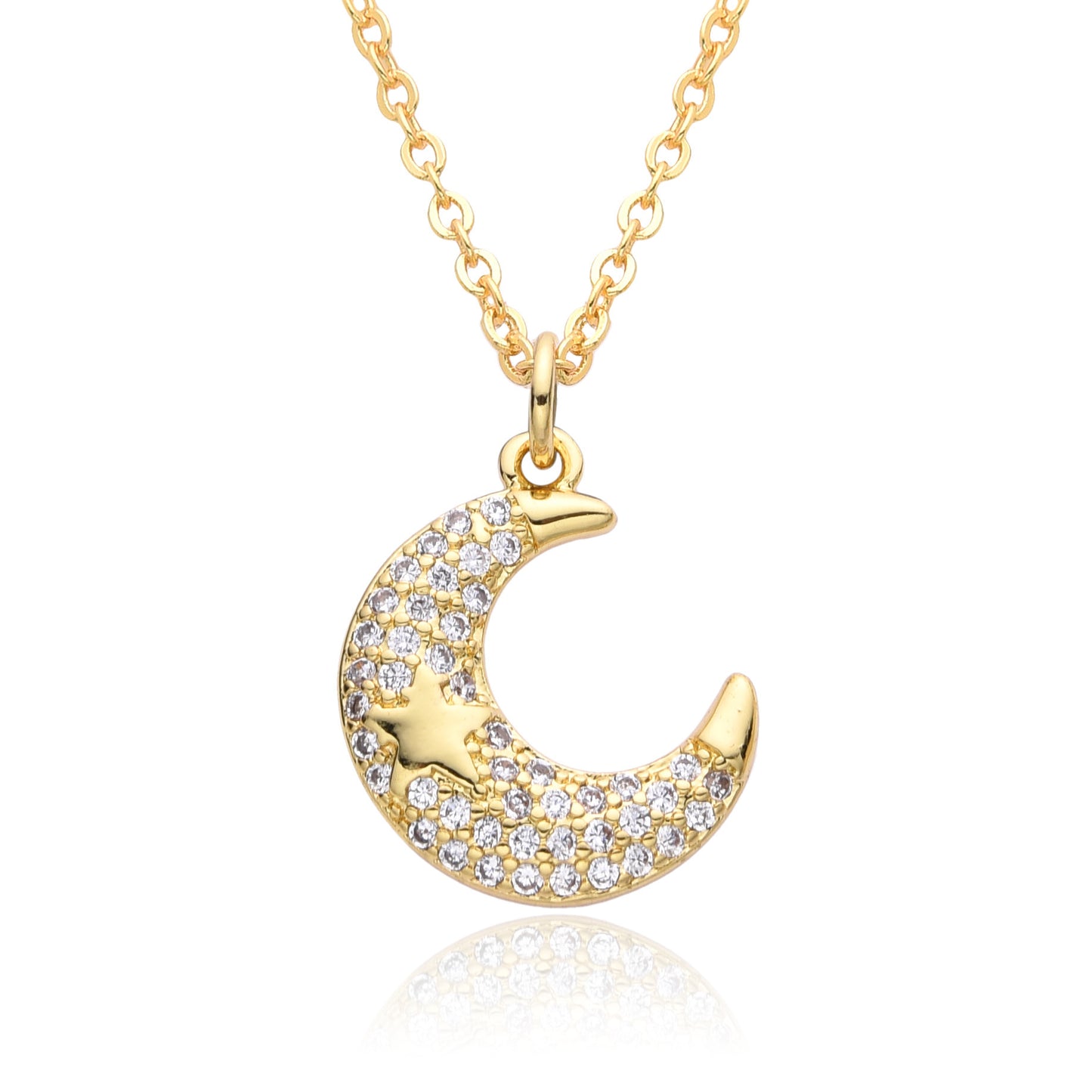 Micro-inlaid Moon Full Diamond Necklace