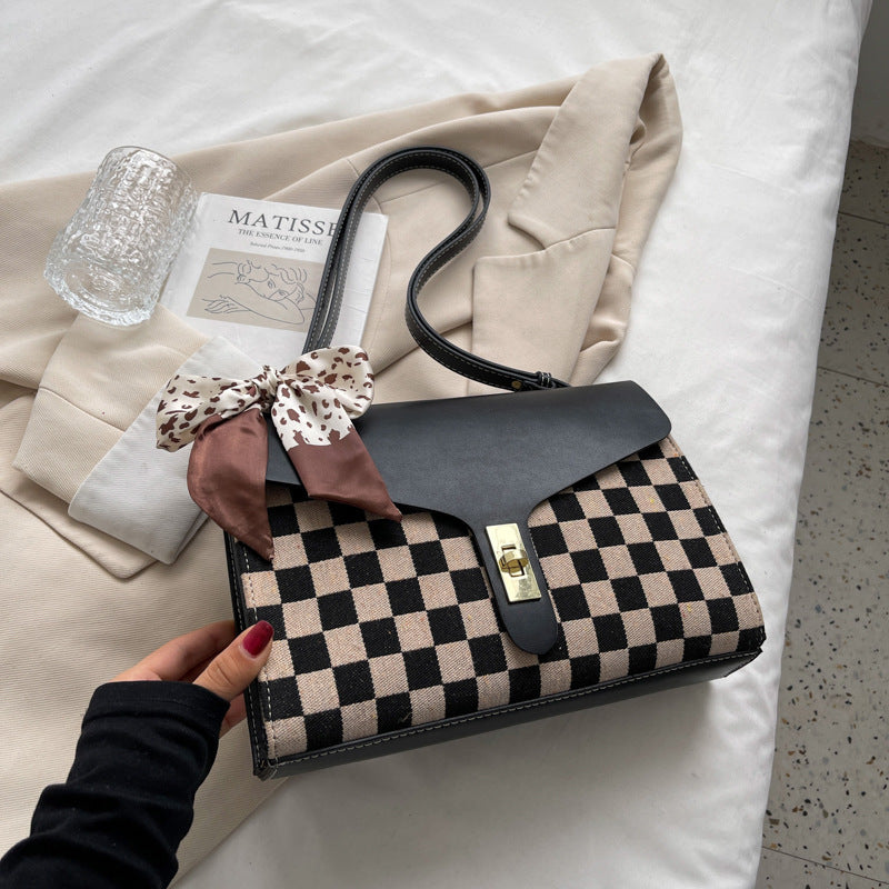 Große Kapazität Damen Tasche Mode Plaid Single Shoulder