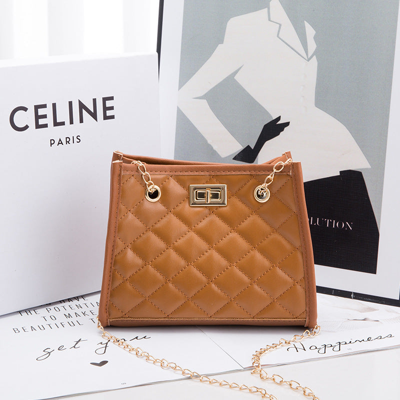 Mini Chain Shoulder Bag Rhombus Sewing
