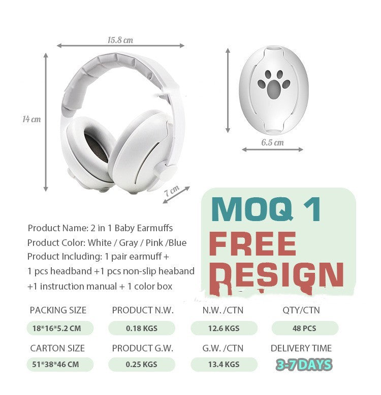 Baby Earmuffs Dual-purpose Head-mounted Noise Sleep Protection