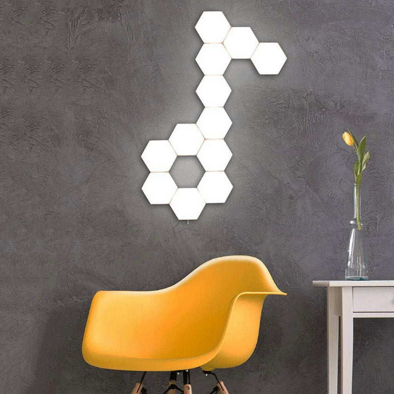 Phone Controlled LED Modular Honeycomb Light DIY Assembly Hexagonal Quantum Light