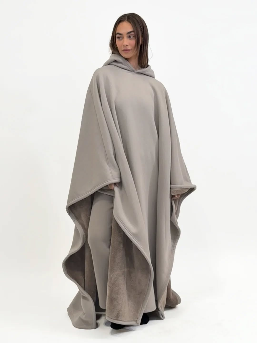 Woolen Loose Cape Batman Hoodie Blanket For Men And Women