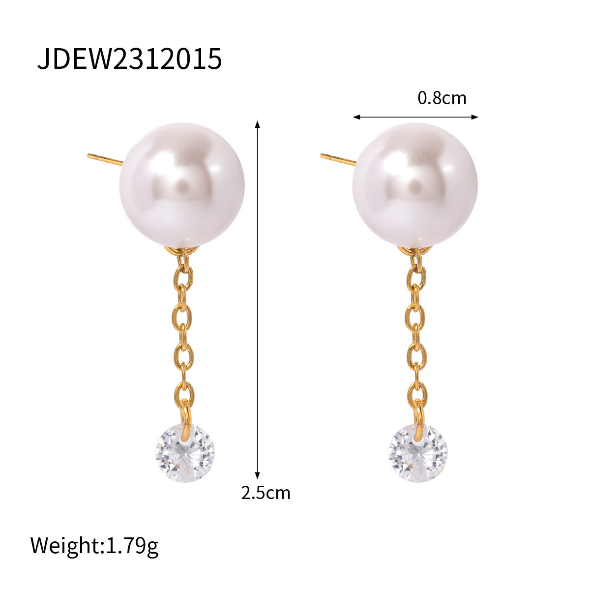 High-grade Ins Titanium Steel Earrings 18K Gold Plated