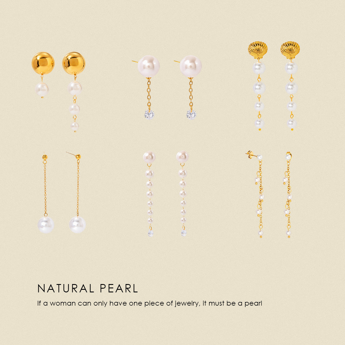 High-grade Ins Titanium Steel Earrings 18K Gold Plated