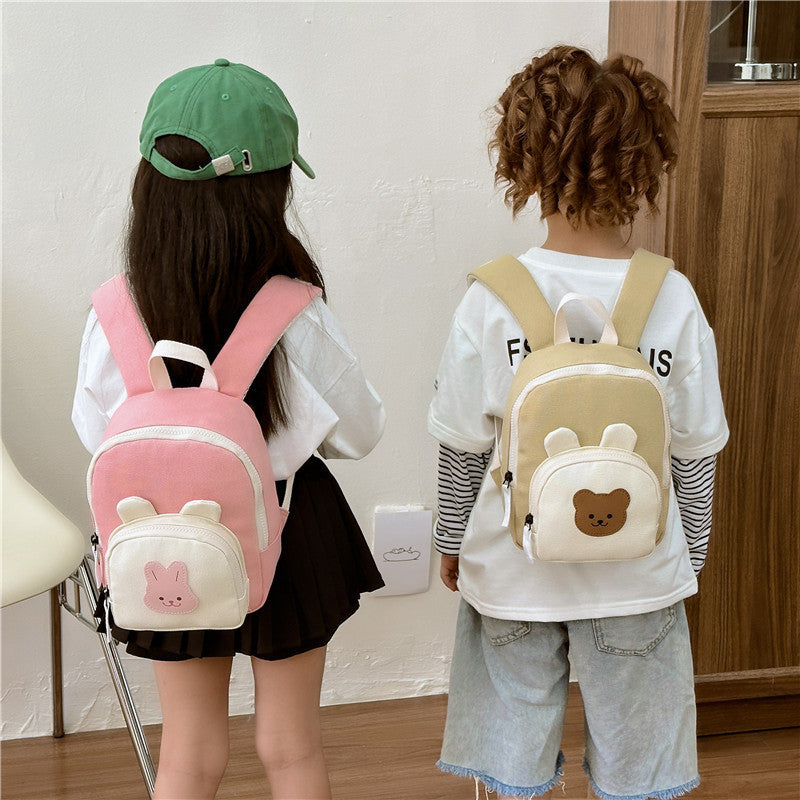 Children Backpack Cartoon Bunny Color Matching Shoulders