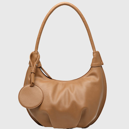 Portable Underarm Leisure Soft Leather Versatile Shoulder Dumpling Bag