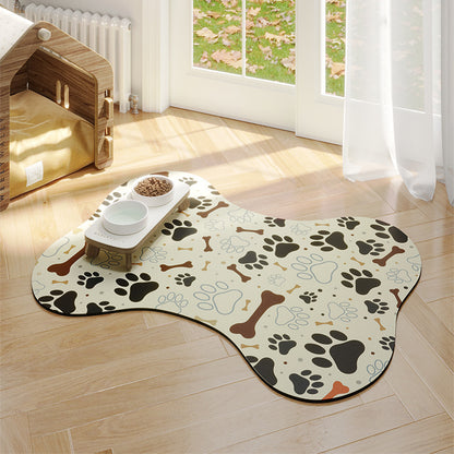 Minimalist Pet Feeding Mat Repeated Washing Water-absorbing Non-slip Mat