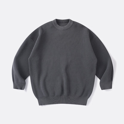 HARBOR WAFFLE CREW NECK PULLOVER SWEATER