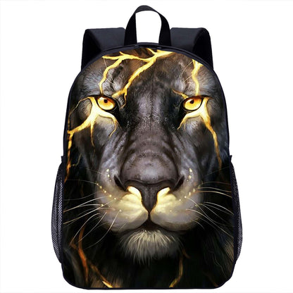 Lion Print 17 Inch Large Capacity Backpack