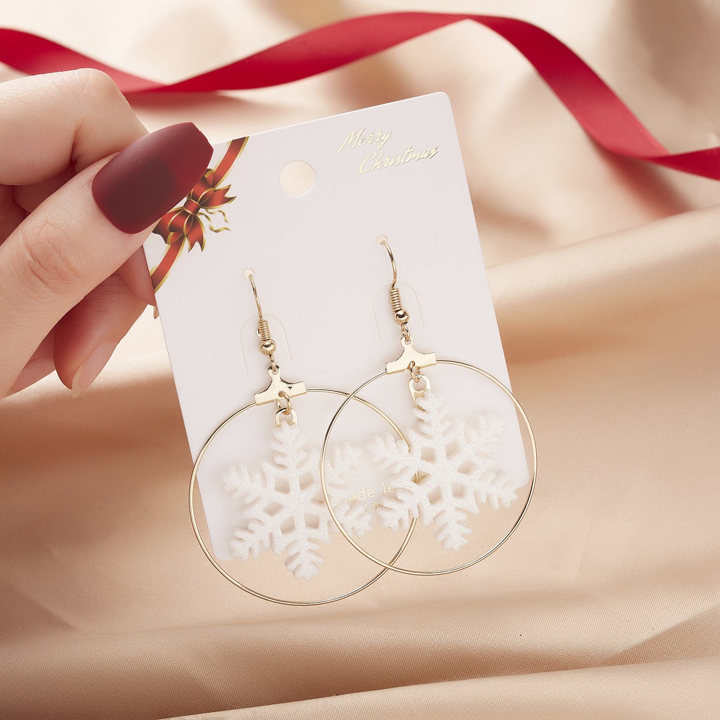 Foreign Trade Fashion Christmas Gingerbread Man Snowflake Earrings