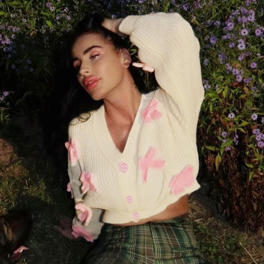 ROMWE KAWAI 3D BOW CARDIGEN