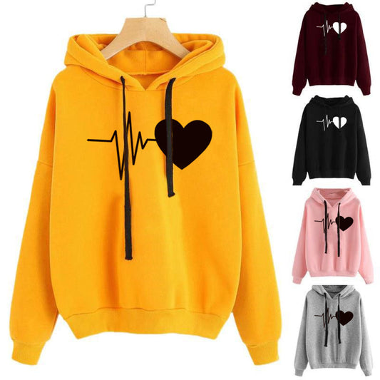 Streetwear-Hoodie mit Herz-Print