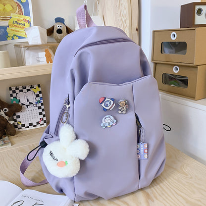 New Simple Solid Color Backpack