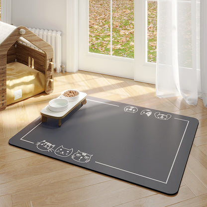 Minimalist Pet Feeding Mat Repeated Washing Water-absorbing Non-slip Mat