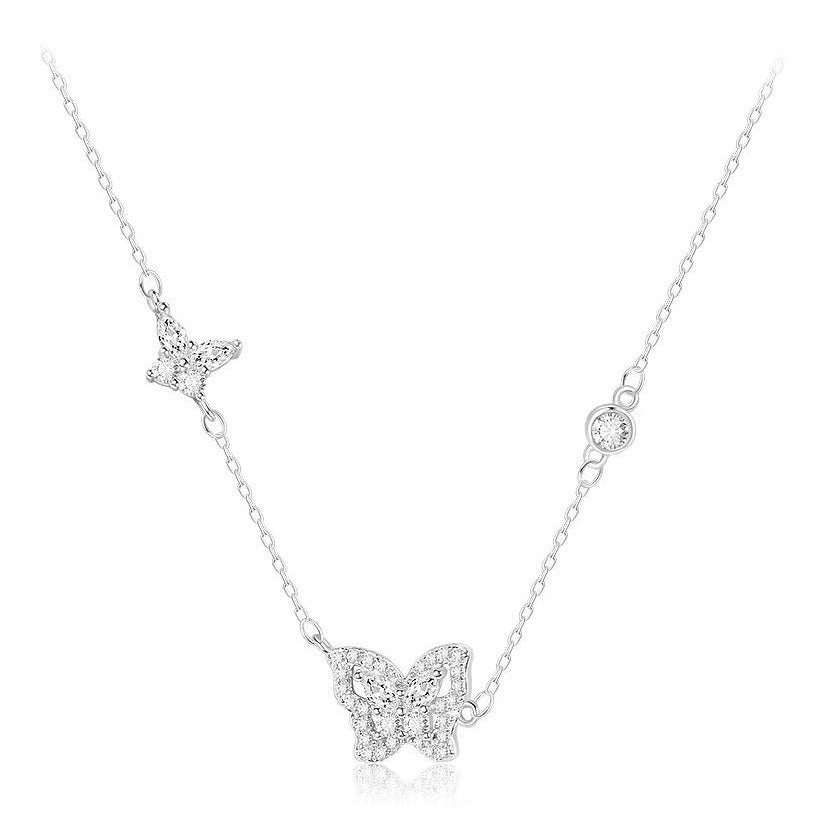 S925スターリングシルバー バタフライネックレス（女性用）