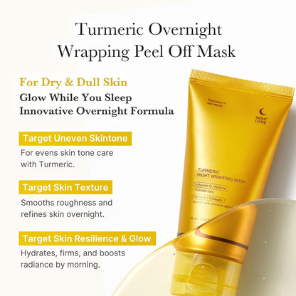 Turmeric Collagen Hydrating And Moisturizing Tearing Mask.