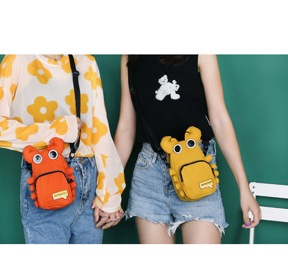Tricolor Patch Little Crab Funny Bag Crossbody Small Square Bag